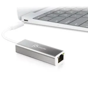 Placă de rețea j5Create JCE133G, tip USB-C 3.1 Gen1, Gigabit Ethernet, gri