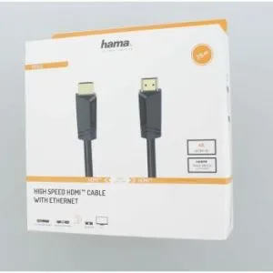 HAMA Yüksek Hızlı Kablo, HDMI erkek - HDMI erkek, 4K, 18 GB/s, Ethernet, 7,5 m, Posl. konektörler, Siyah
