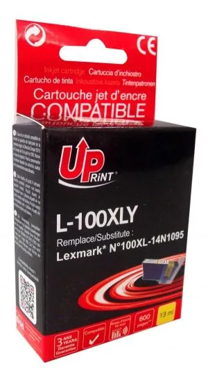 UPRINT 14N1095 mürekkep kartuşu, LEXMARK 100XL/Lex S305/S405/S505/S605/Pro705/Pro805, Sarı