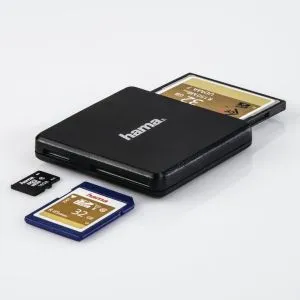 Cititor de carduri HAMA Multi, USB 3.0, SD/microSD/CF, 5 Gbps, Negru