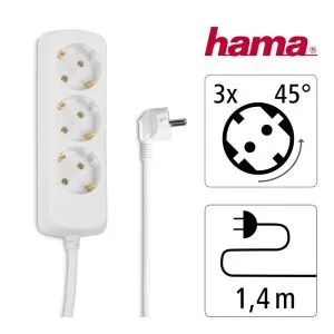 HAMA 3 soketli anahtarlı uzatma kablosu, 30381