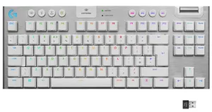 Logitech Kablosuz Oyun Mekanik Klavye, G915 TKL Beyaz Lightsync RGB, Dokunsal Anahtarlar