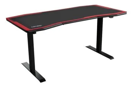 Birou pentru jocuri Nitro Concepts D16E, roșu carbon, control electric al înălțimii