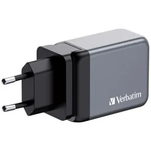 Încărcător Verbatim GNC-65 GaN încărcător 3 porturi 65W USB A/C (UE/UK/SUA)