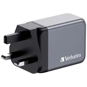 Încărcător Verbatim GNC-65 GaN încărcător 3 porturi 65W USB A/C (UE/UK/SUA)