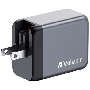 Încărcător Verbatim GNC-65 GaN încărcător 3 porturi 65W USB A/C (UE/UK/SUA)