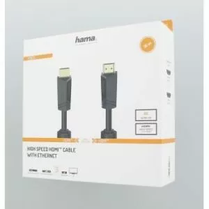 Cablu HAMA High-Speed, HDMI tată - HDMI tată, 4K, 18GB/s, Ethernet, 10 m, Posl. conectori, 2 filtre, Negru