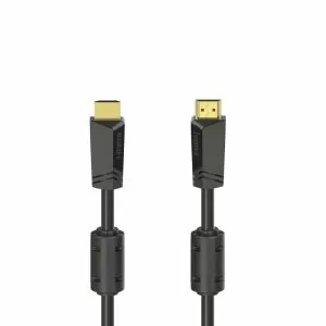 Cablu HAMA High-Speed, HDMI tată - HDMI tată, 4K, 18GB/s, Ethernet, 10 m, Posl. conectori, 2 filtre, Negru