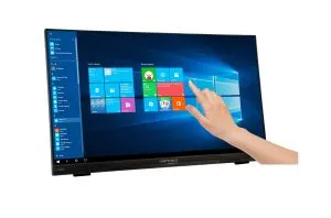 Monitor tactil HANNSPREE HT225HPB, LED, 21,5 inchi, lat, Full HD, Display Port, VGA, HDMI, negru
