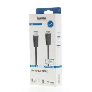 Cable HAMA  USB 3.0 A Plug - USB 3.0 Micro B Plug, 1.5 m