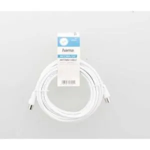 Cablu antenă HAMA 205031, Coaxial tată - Coaxial mamă, 10 m, 75dB, Ecranat, Alb