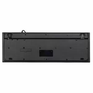 Tastatura multimedia HAMA Anzano, efect secundar iluminat in albastru, USB, cu cablu, negru