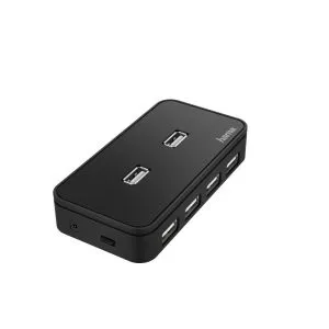 Hub USB alimentat HAMA, USB 2.0, 7 porturi, 480 Mbit/s, negru