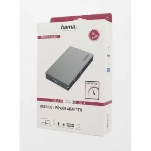 Hub USB cu alimentare HAMA, USB 3.0, 1:4, 5Gbit/s
