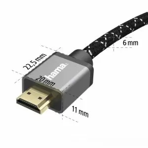 Cablu HAMA Ultra HD, HDMI mascul - HDMI mascul, 8K, 48GB/s, metalic, 2 m, Posl. conectori, negru