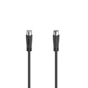Cablu antenă HAMA, coaxial tată - Coaxial mamă, 1,5 m, 90 dB, negru