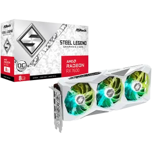 ASROCK Video Card AMD Radeon RX-7600 Steel Legend 8GB GDDR6 128bit, 2725 MHz / 18Gbps, 3x DP 2.1, 1x HDMI, 3 fan, 2 slot