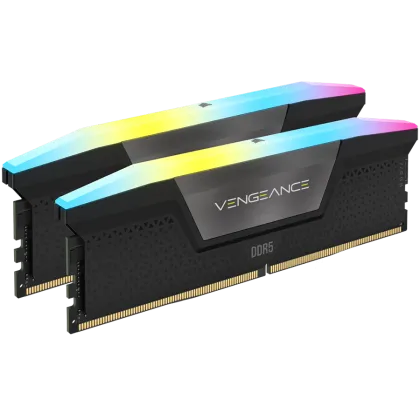 Corsair DDR5, 5600MT/s 64GB 2x32GB DIMM, Unbuffered, 40-40-40-77, Std PMIC, XMP 3.0, VENGEANCE RGB DDR5 Black Heatspreader, Black PCB, 1.25V EAN:0840006679660