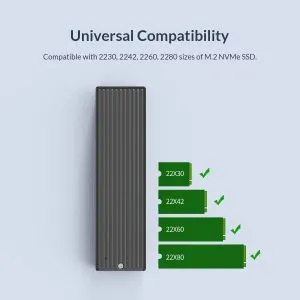 Orico Storage - Case - M.2 NVMe M-key 10 Gbps - M2PV-C3-BK-BP