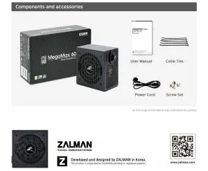Zalman güç kaynağı PSU MegaMax 600W 80+ ZM600-TXII