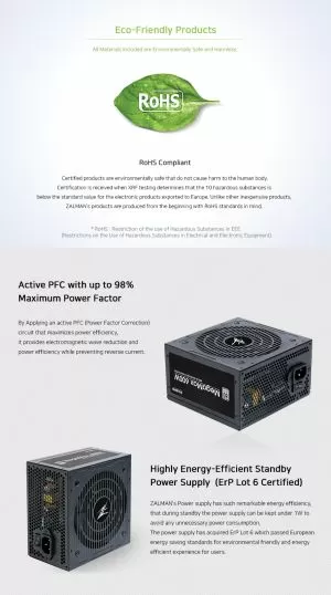 Zalman güç kaynağı PSU MegaMax 600W 80+ ZM600-TXII