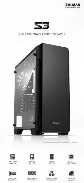 Zalman bilgisayar kasası Case ATX - ZM-S3