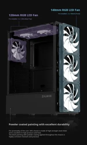 Zalman Case ATX - N4 - RGB, Tempered Glass