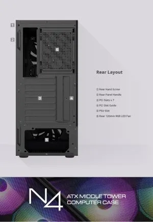 Zalman Case ATX - N4 - RGB, Tempered Glass