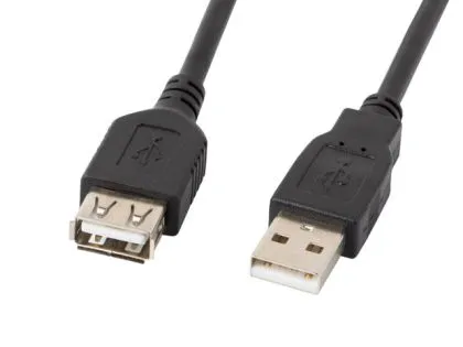 Кабел Lanberg extension cable USB 2.0 AM-AF, 1.8m, black