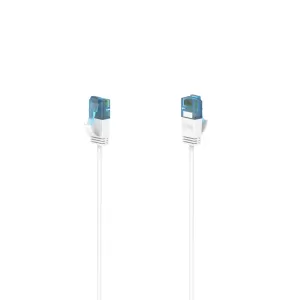 Cablu de retea HAMA Flexi-Slim, U/UTP CAT 6a, 10 Gbit/s, RJ-45 - RJ45, 1,50 m, Alb