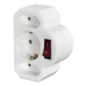 HAMA-108846 multiplă cu 3 prize - alb cu cheie - adaptor
