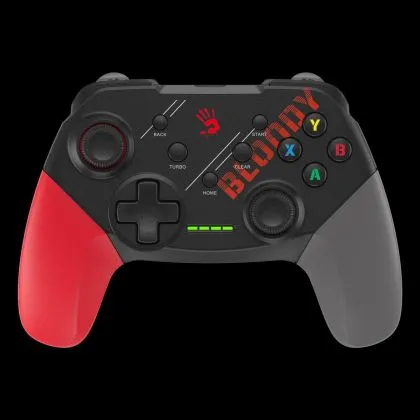 Controler de gaming A4tech Bloody GPW50, mod dublu cu fir și fără fir, roșu