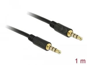Delock Stereo Jack Cable 3.5 mm 4 pin male to male 1 m black