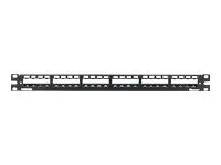 19 24-Port Metal Patch Panel Mini-Com with strain relief bar