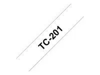 BROTHER P-Touch TC-201 negru pe alb 12mm