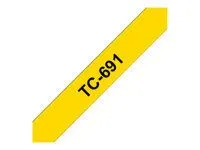 BROTHER P-Touch TC-691 negru pe galben 9mm