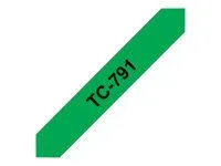 BROTHER P-Touch TC-791 negru pe verde 9mm