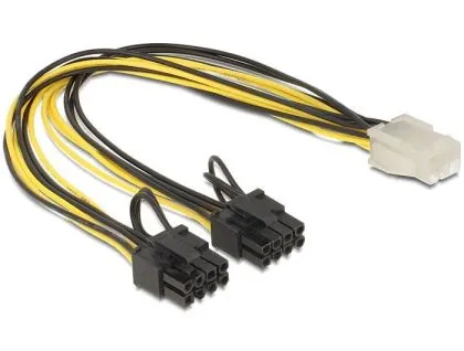 Cablu DeLock PCI Express putere 6 pini mamă > 2 x 8 pini tată, 30 cm