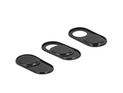 Capace pentru webcam Delock 20652, 3 bucati, Pentru laptop tableta smartphone, Negru