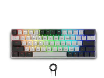 Tastatură fără fir pentru jocuri Spartan Gear Pegasus 2 RGB alb/gri