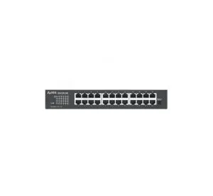 Switch ZyXEL GS1100-24E 24-port Gigabit Unmanaged switch v3, Fanless, 802.3az (Green), desktop/19" rackmount