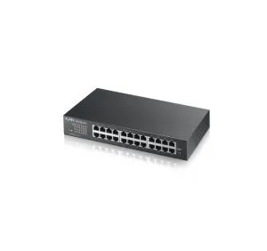 Switch ZyXEL GS1100-24E 24-port Gigabit Unmanaged switch v3, Fanless, 802.3az (Green), desktop/19" rackmount