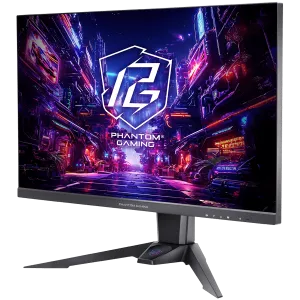 Monitor pentru jocuri Asrock, 27" QHD(2560x1440) IPS, 180 Hz, 99% sRGB, 1000:1, 16:9, 400 cd/m², 178º/178º, 1 ms (MPRT), AMD FreeSync, Flicker, fără pâlpâire Rotativ, înclinat, 2x difuzoare de 2W, 2x HDMI 2.0, 1x DP 1.4, 1x mufă audio (3,5 mm), antenă Wi-