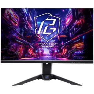 Monitor pentru jocuri Asrock, 27" QHD(2560x1440) IPS, 180 Hz, 99% sRGB, 1000:1, 16:9, 400 cd/m², 178º/178º, 1 ms (MPRT), AMD FreeSync, Flicker, fără pâlpâire Rotativ, înclinat, 2x difuzoare de 2W, 2x HDMI 2.0, 1x DP 1.4, 1x mufă audio (3,5 mm), antenă Wi-