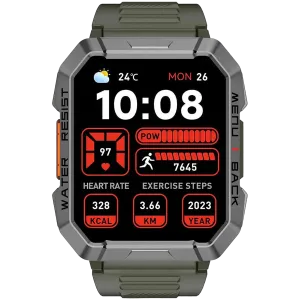 Blackview W60, 2.01inch HD,900mAh Battery, LED Flashlight & Compass Function, 24-hour SpO2 Detection + Heart Rate Monitoring, Monitor Sleep status, Calls and SMS notification, Khaki