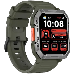 Blackview W60, 2.01inch HD,900mAh Battery, LED Flashlight & Compass Function, 24-hour SpO2 Detection + Heart Rate Monitoring, Monitor Sleep status, Calls and SMS notification, Khaki