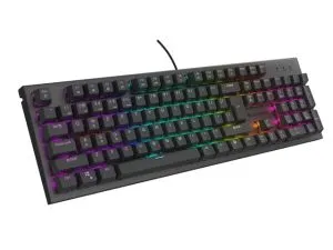 Tastatură Genesis Tastatură mecanică pentru jocuri Thor 303 RGB Lumină de fundal maro Comutator Aspect SUA Negru
