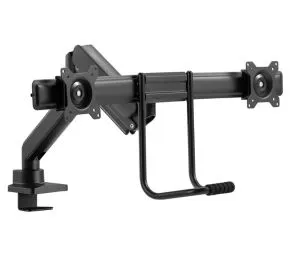 Stand Neomounts de la NewStar Screen Desk Mount 2 ecrane (clemă topfix și manșon) pentru 2 ecrane de monitor, negru