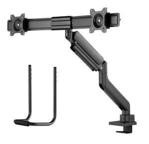 Stand Neomounts de la NewStar Screen Desk Mount 2 ecrane (clemă topfix și manșon) pentru 2 ecrane de monitor, negru