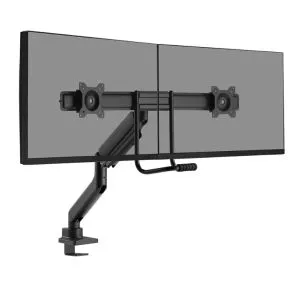 Stand Neomounts de la NewStar Screen Desk Mount 2 ecrane (clemă topfix și manșon) pentru 2 ecrane de monitor, negru